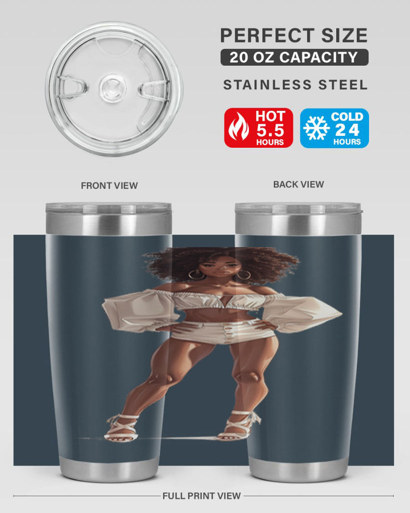 fashion girl in white 80#- fashion- Cotton Tank