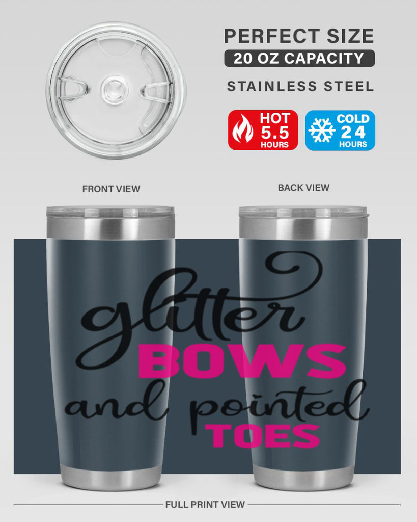glitter bows and pointed toes 41#- ballet- Tumbler