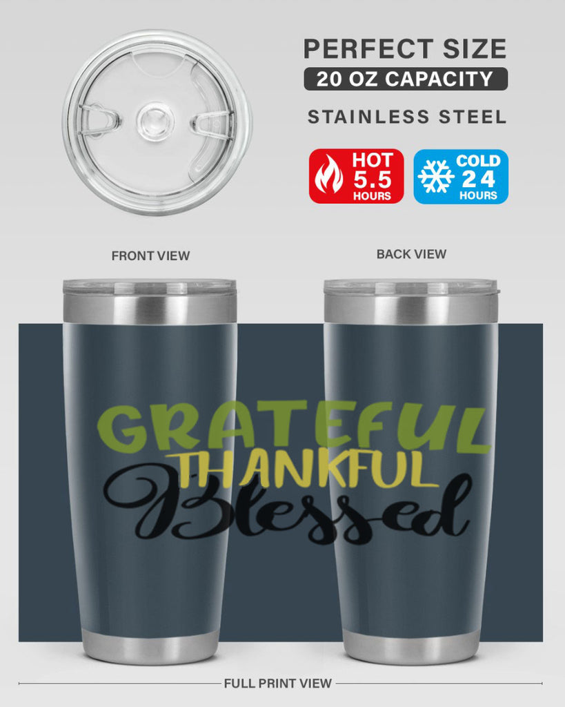 grateful thankful blessed 57#- thanksgiving- Tumbler