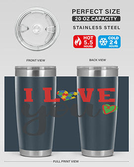 i love you Style 23#- autism- Tumbler