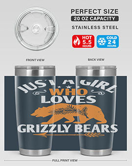 just a girl who loves Grizzly Bears 20#- Bears- Tumbler