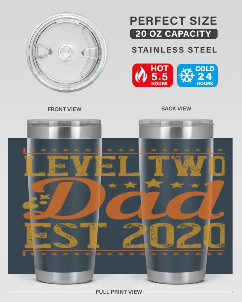 level dad est 189#- fathers day- Tumbler