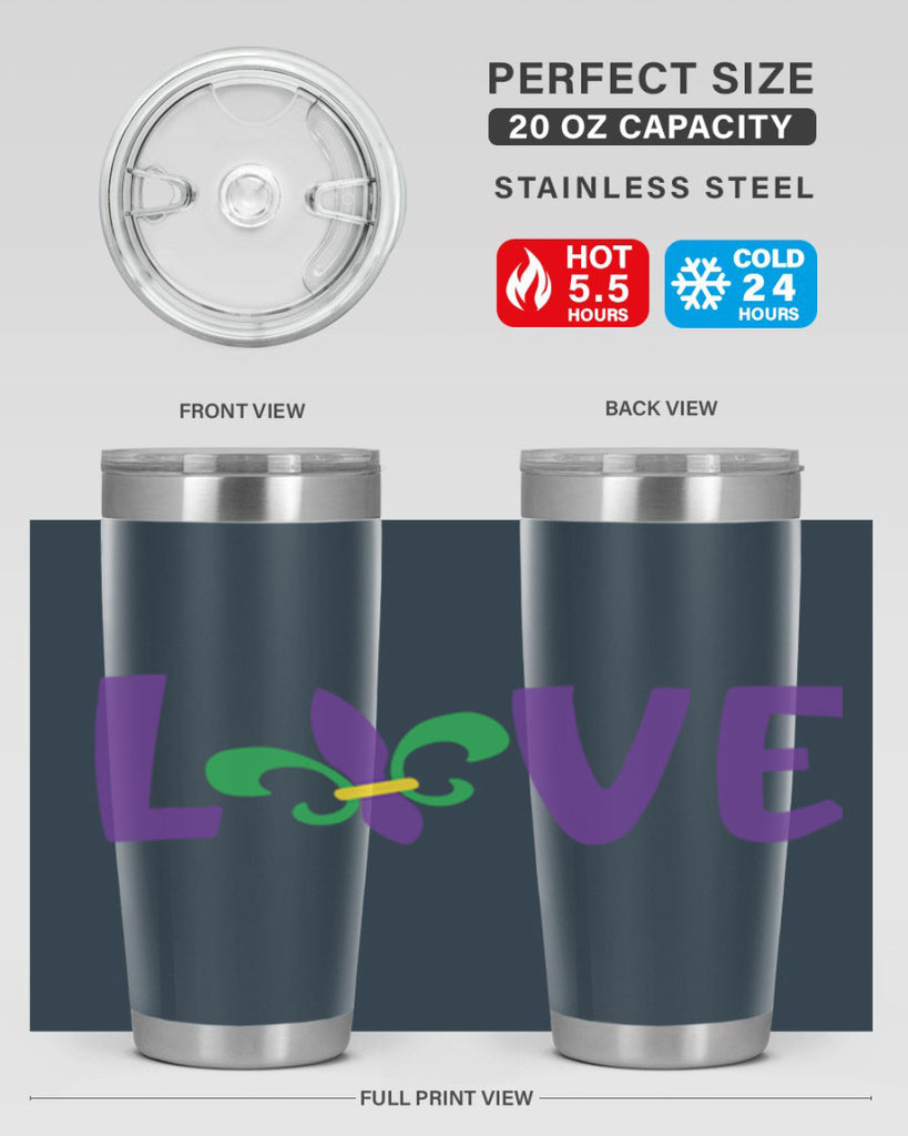 love 80#- mardi gras- Tumbler