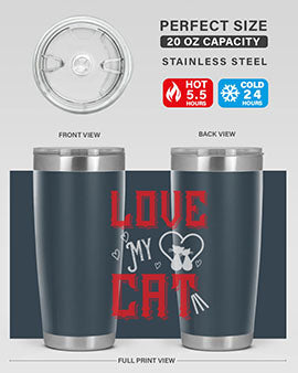 love my cat Style 67#- cat- Tumbler