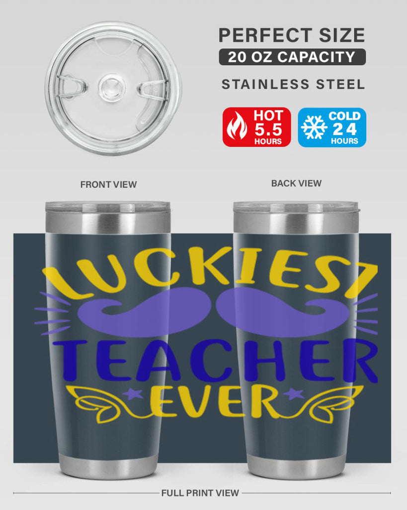 luckiest teacher ever 12#- mardi gras- Tumbler