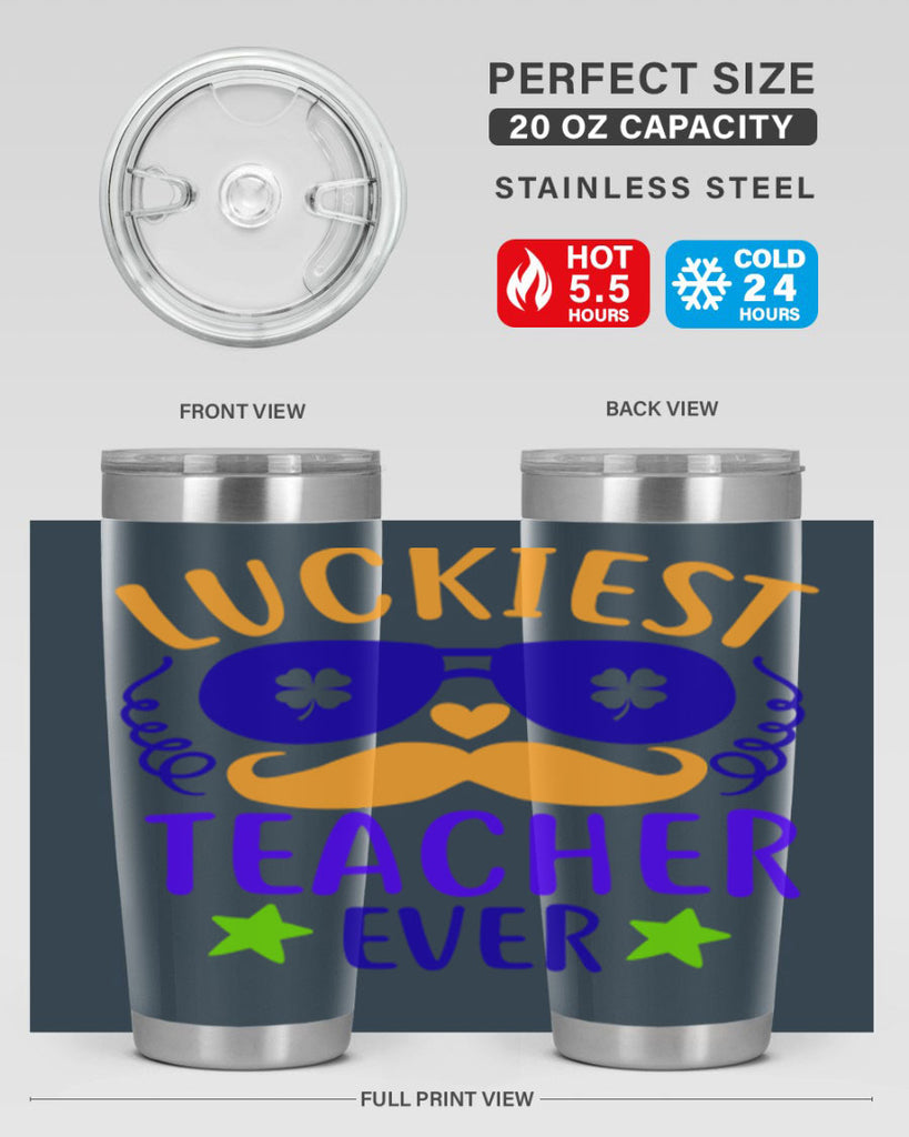 luckiest teacher ever 14#- mardi gras- Tumbler