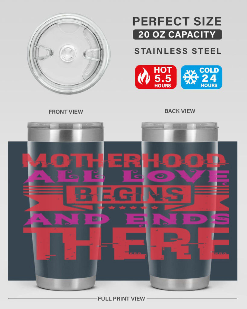 motherhood all love begins and ends there 42#- mothers day- Tumbler
