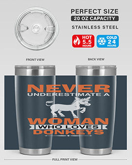 never underestimate a woman who loves donkeys Style 1#- donkey- Tumbler