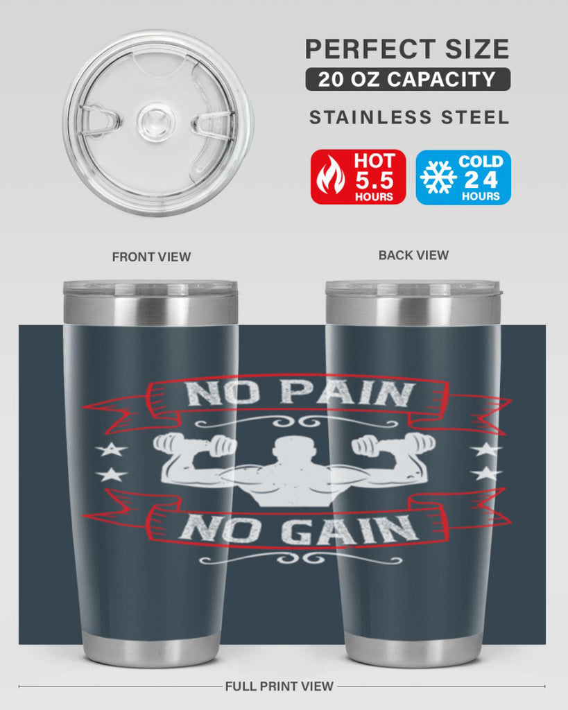 no pain no gain 82#- gym- Tumbler