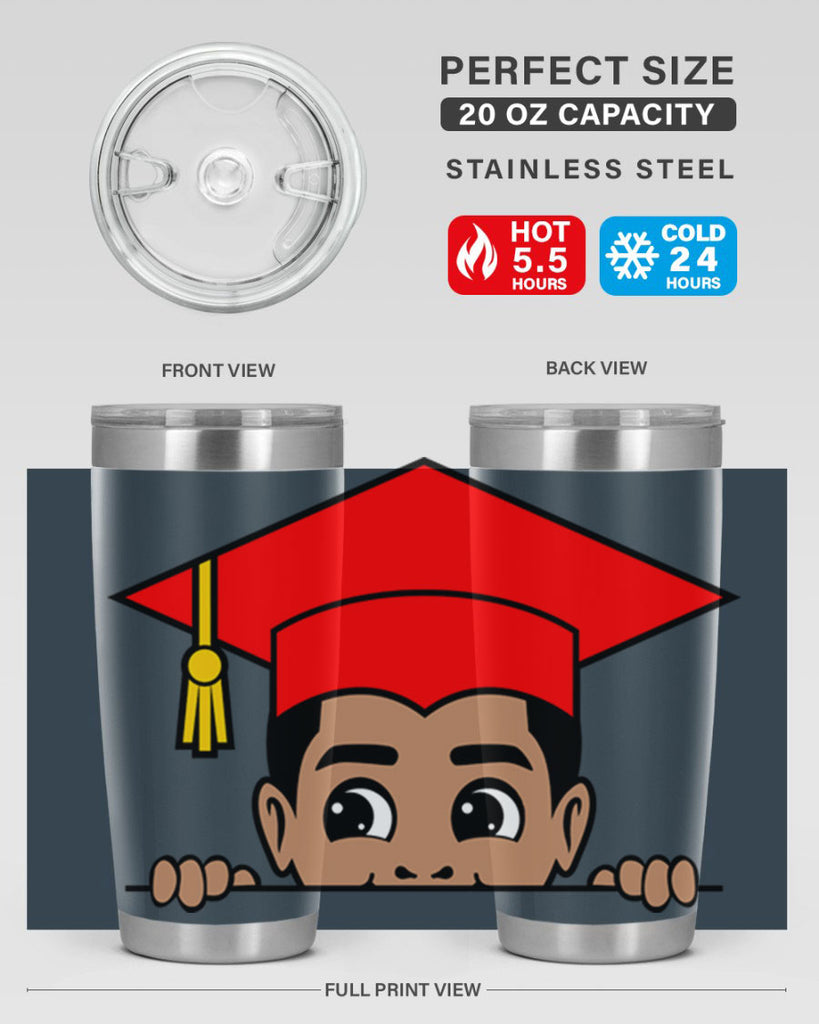 peekaboo afro puffs grad boy 20#- black men - boys- tumbler