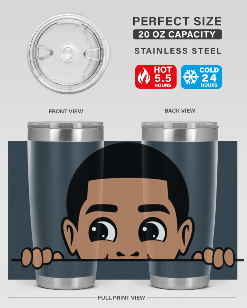 peekaboo boy 17#- black men - boys- tumbler