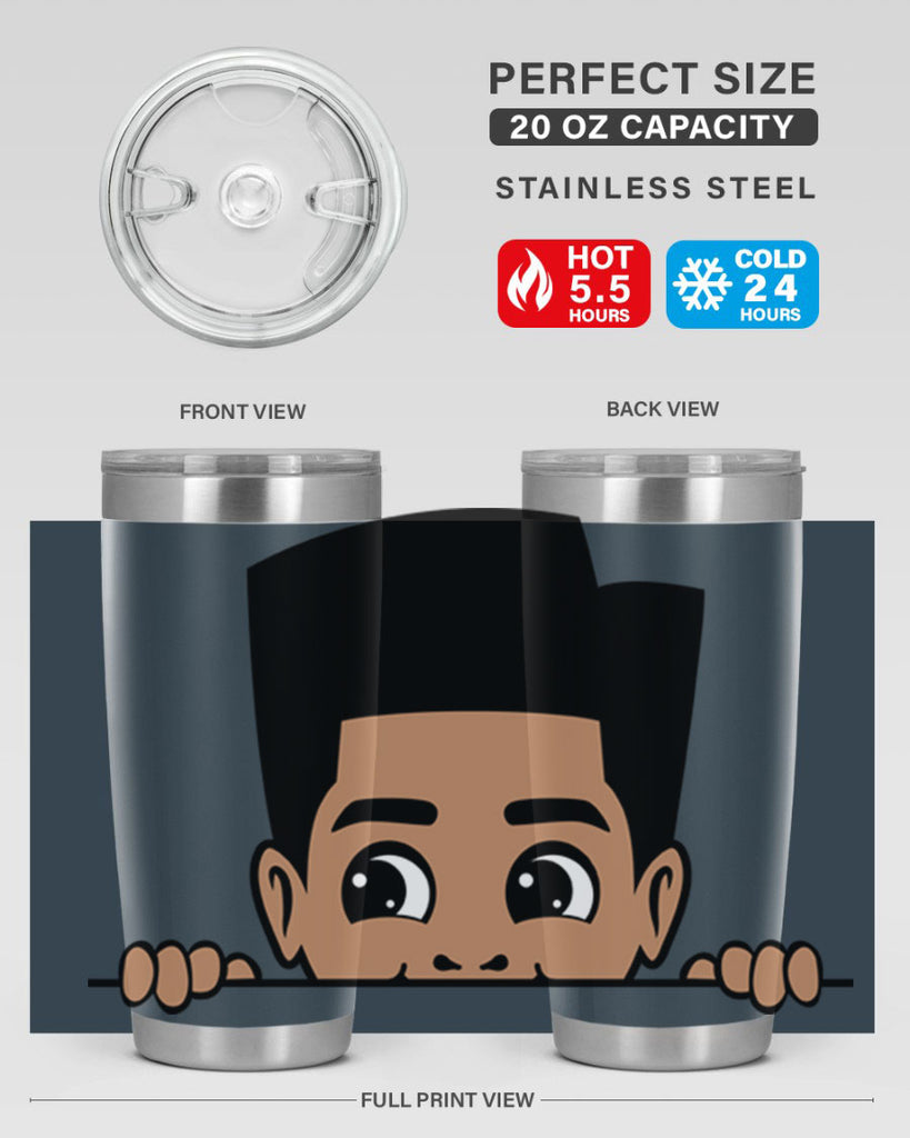 peekaboo boy 18#- black men - boys- tumbler