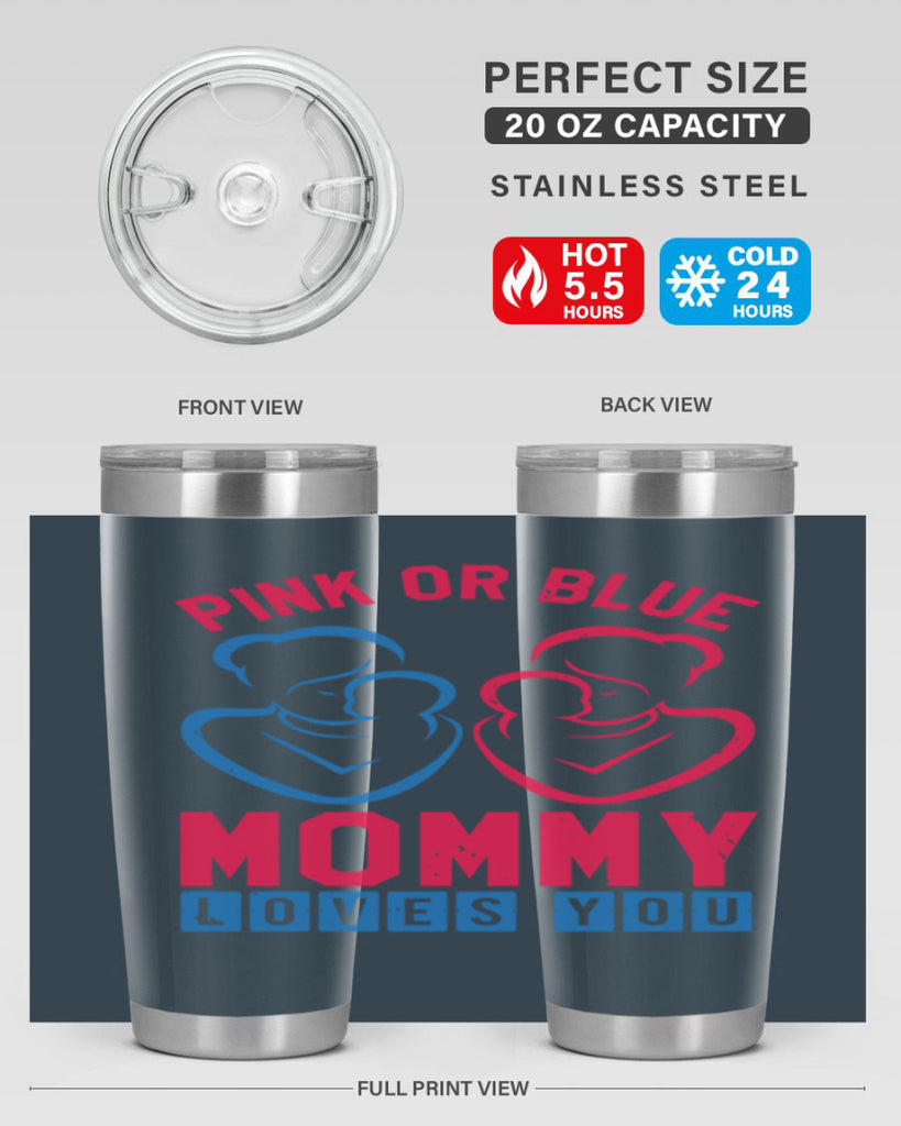 pink or blue Mommy Loves you Style 21#- baby shower- tumbler