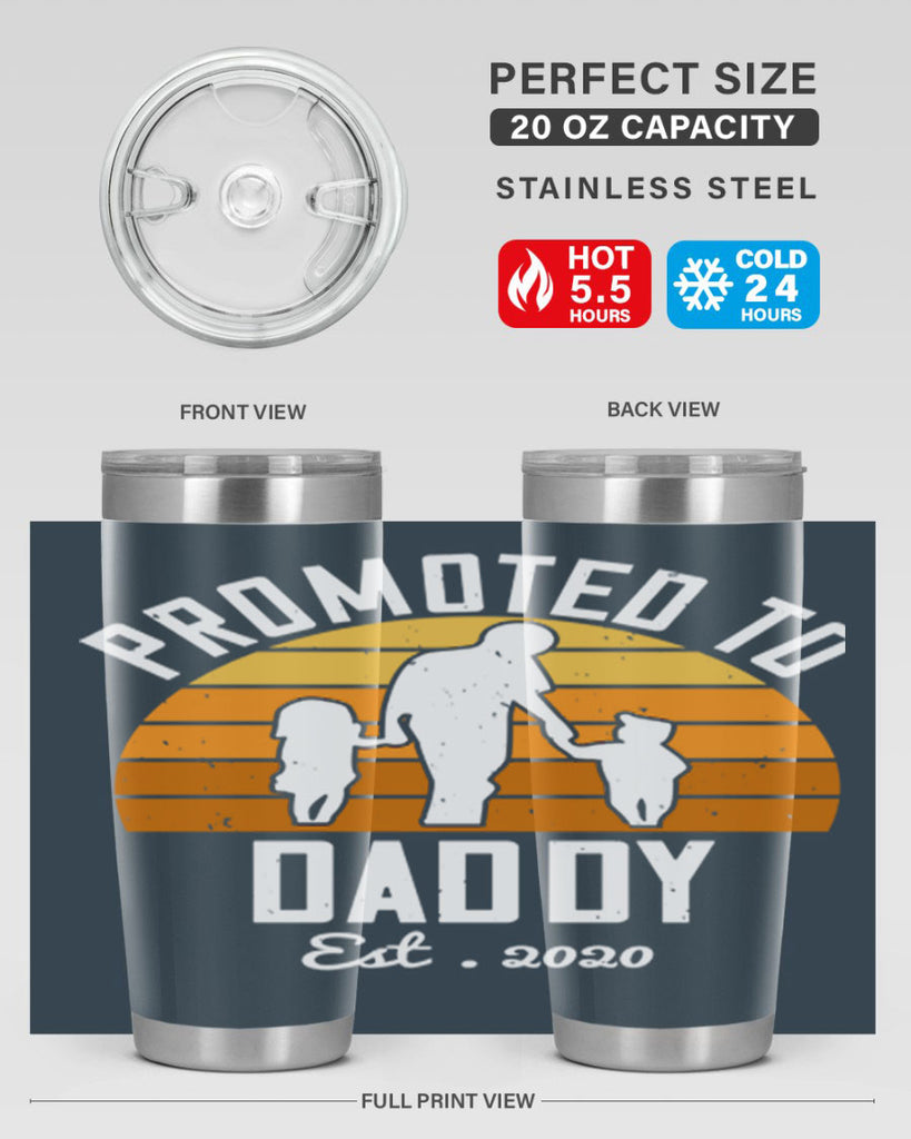 promoted to daddy est 187#- fathers day- Tumbler