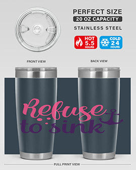 refuse to sink Style 4#- breast cancer- Tumbler