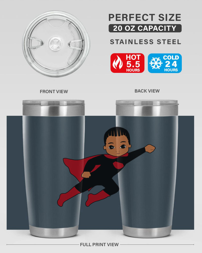 super kid 16#- black men - boys- tumbler