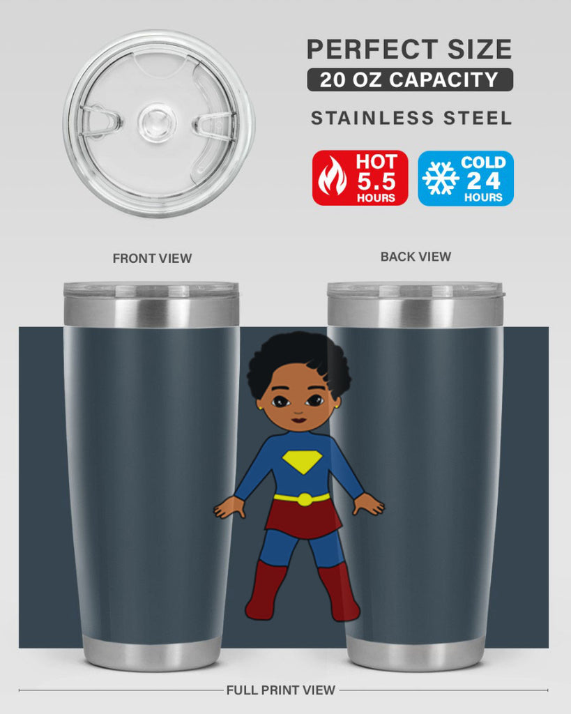 super kid 3#- black men - boys- tumbler