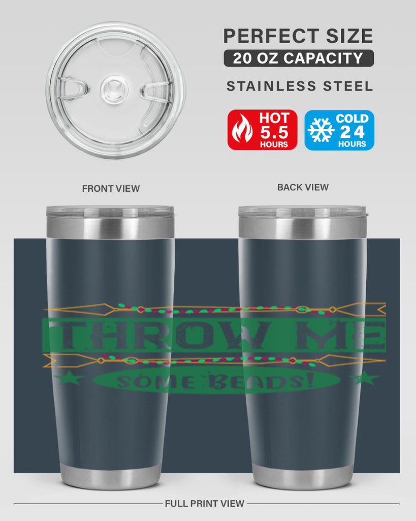 throw me some beads 34#- mardi gras- Tumbler