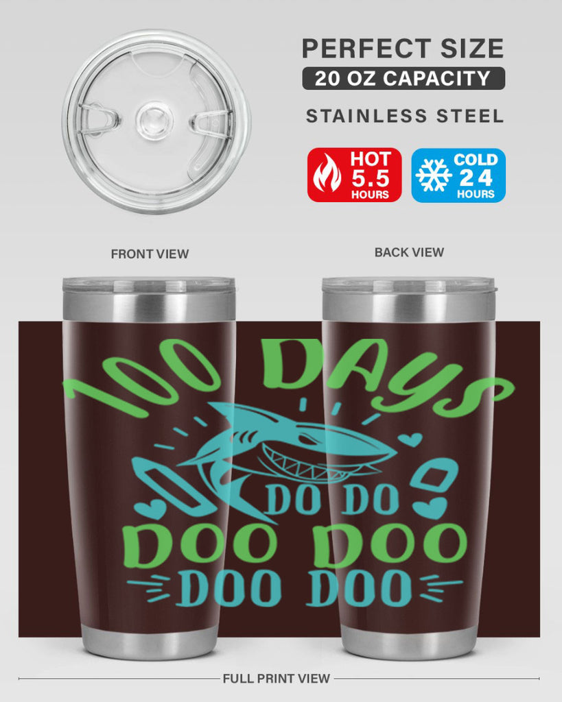 100 days shark doo doo 21#- 100 days of school- Tumbler