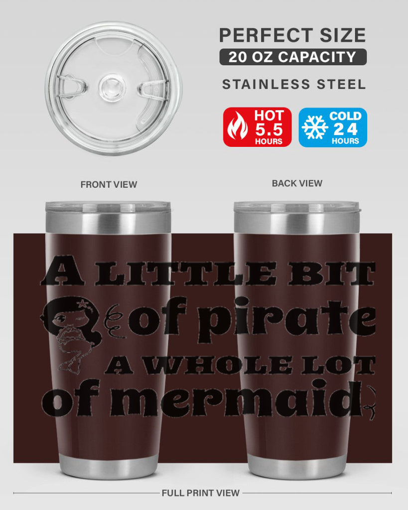 A little bit of pirate 10#- mermaid- Tumbler