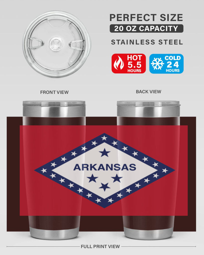 Arkansas 48#- Us Flags- Tumbler