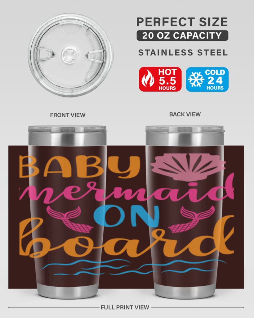 Baby Mermaid On Board 39#- mermaid- Tumbler