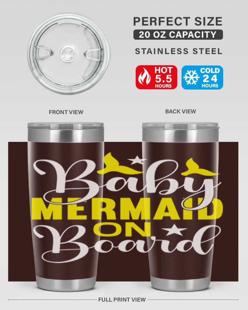 Baby Mermaid on Board 21#- mermaid- Tumbler