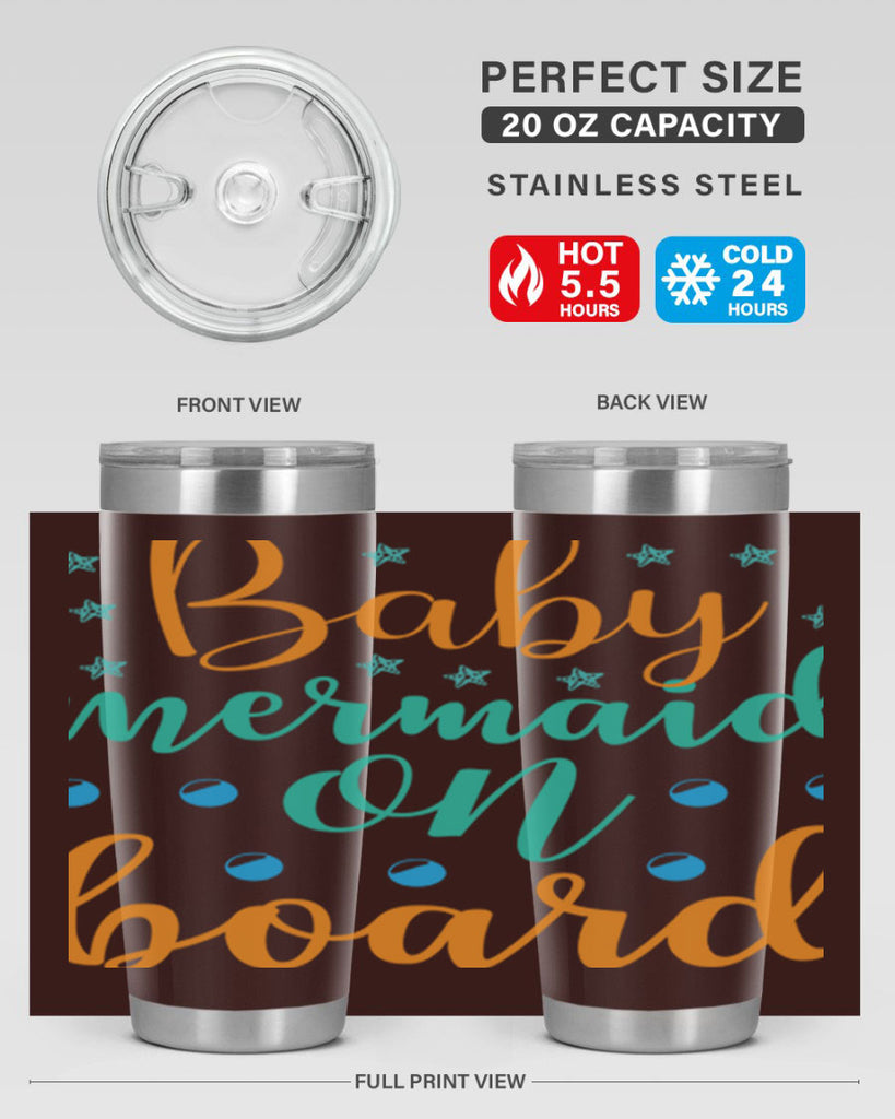 Baby Mermaid on Board 40#- mermaid- Tumbler