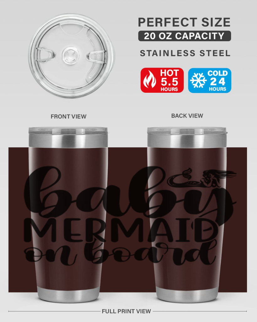 Baby mermaid on board 41#- mermaid- Tumbler