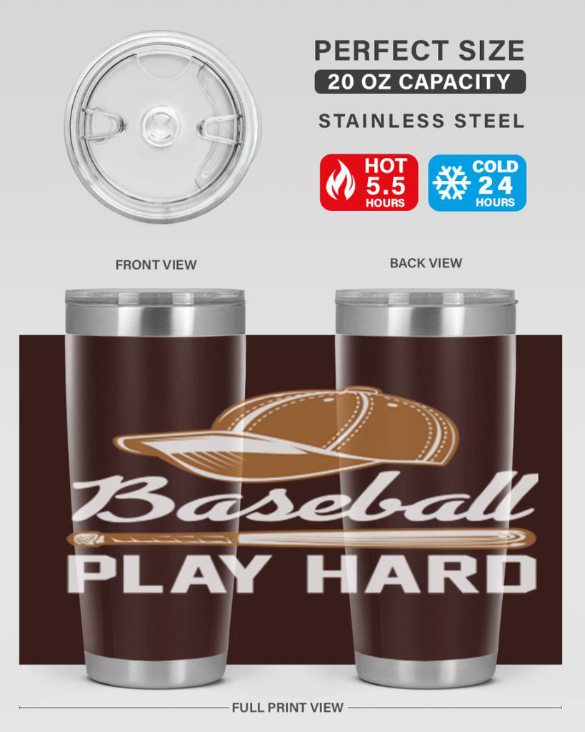 Baseball play 1444#- baseball- Tumbler