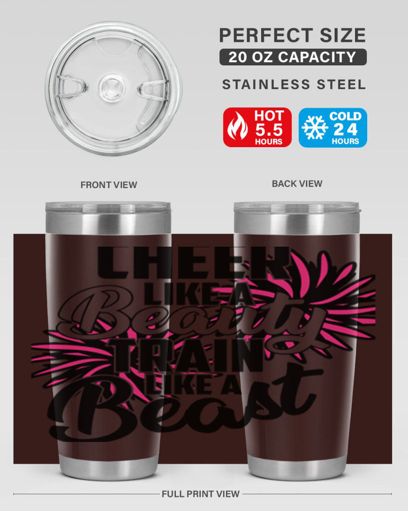 Cheer like a Beauty Train like a Beast 1388#- cheer- Tumbler