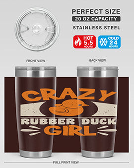 Crazy Rubber Duck Girl Style 4#- duck- Tumbler
