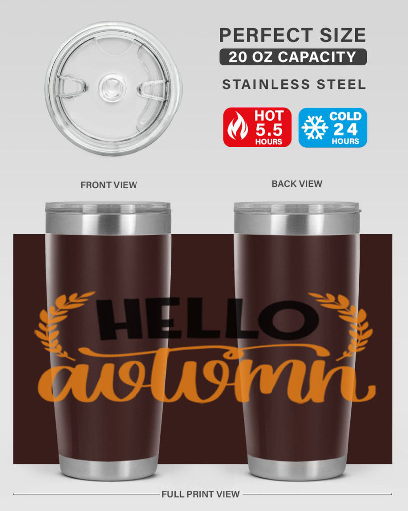 Hello Autumn 493#- fall- Tumbler