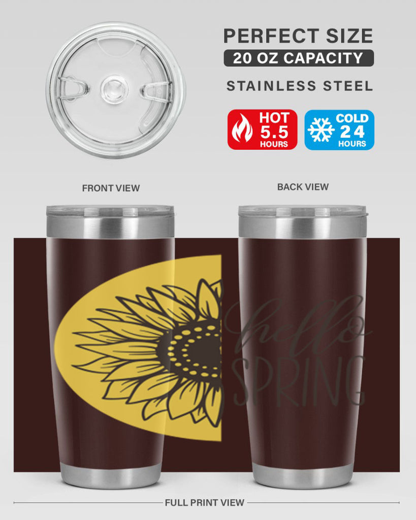 Hello spring half sunflower199#- spring- Tumbler