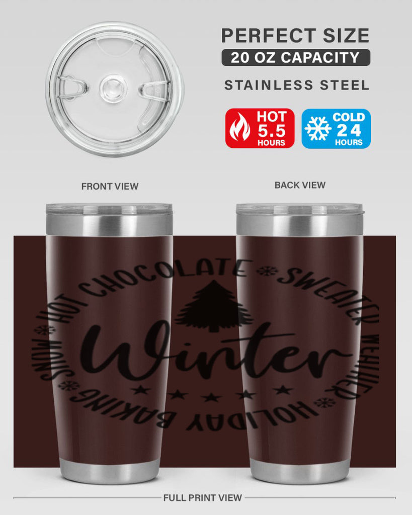 Hot Chocolate Sweater Weather Holiday Baking Snows196#- winter- Tumbler