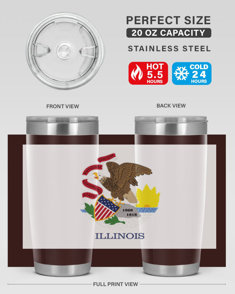 Illinois 39#- Us Flags- Tumbler