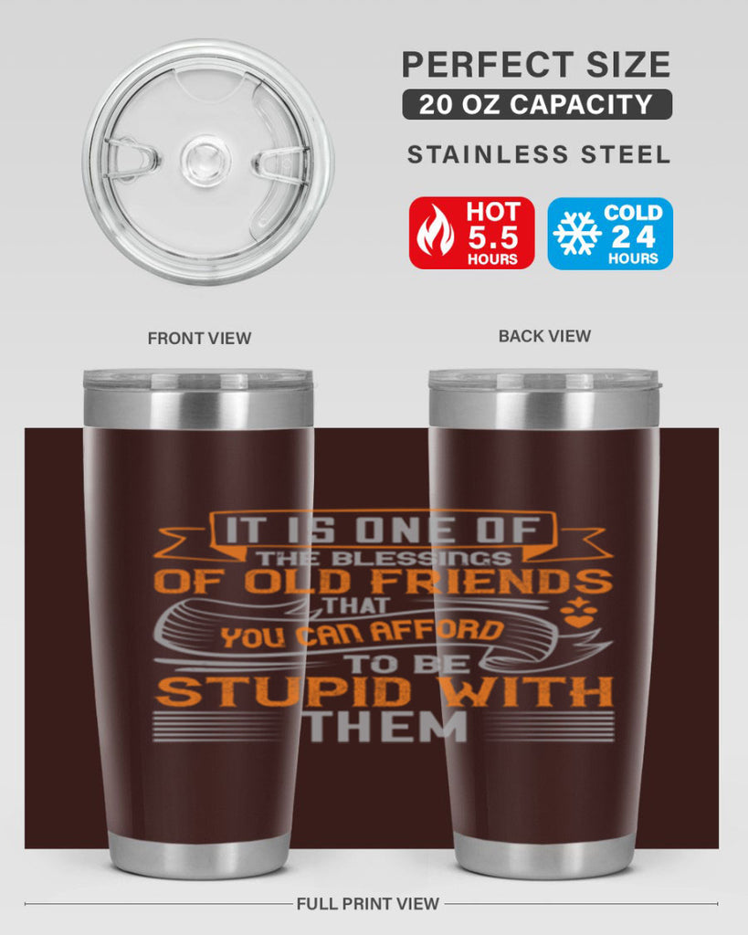It is one of the blessings of old friends that you can afford to be stupid with them Style 77#- Best Friend- Tumbler