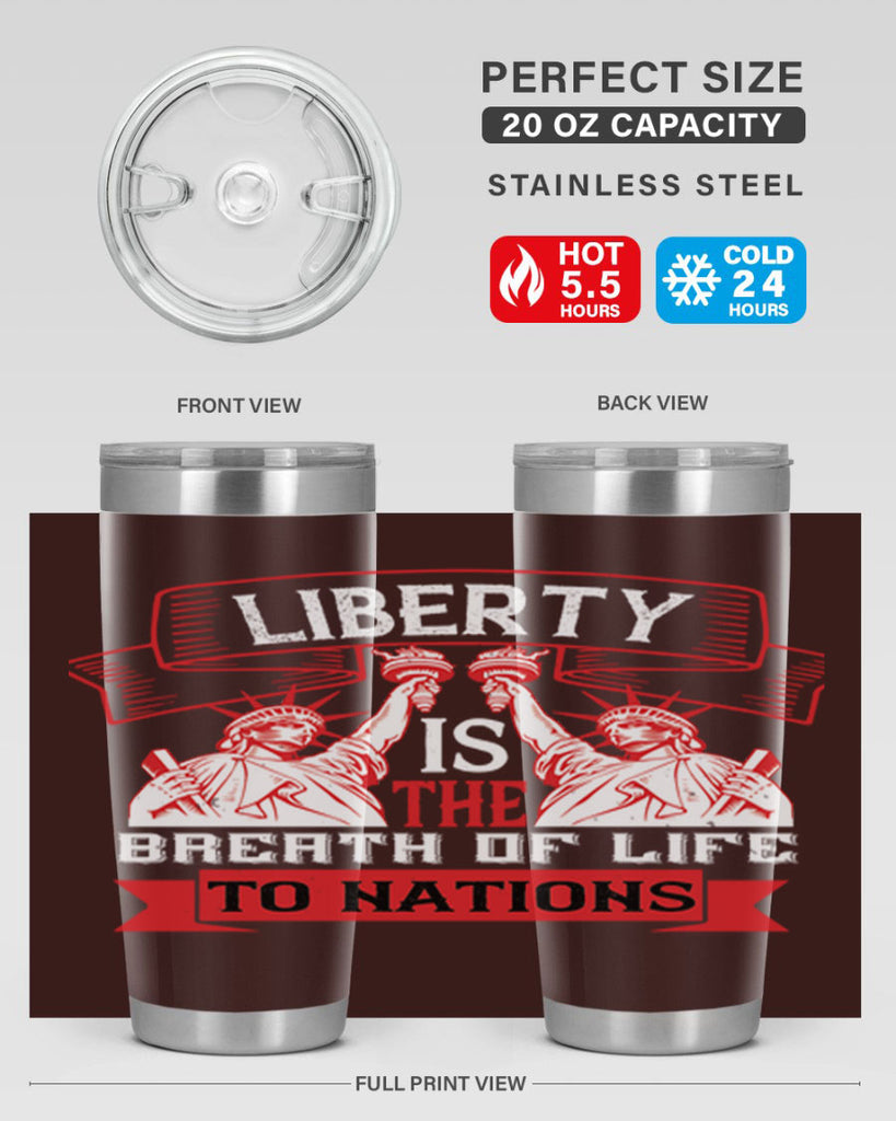 Liberty is the breath of life to nations Style 129#- Fourt Of July- Tumbler