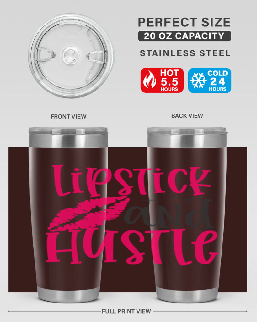 Lipstick and Hustle design Style 230#- make up- Tumbler