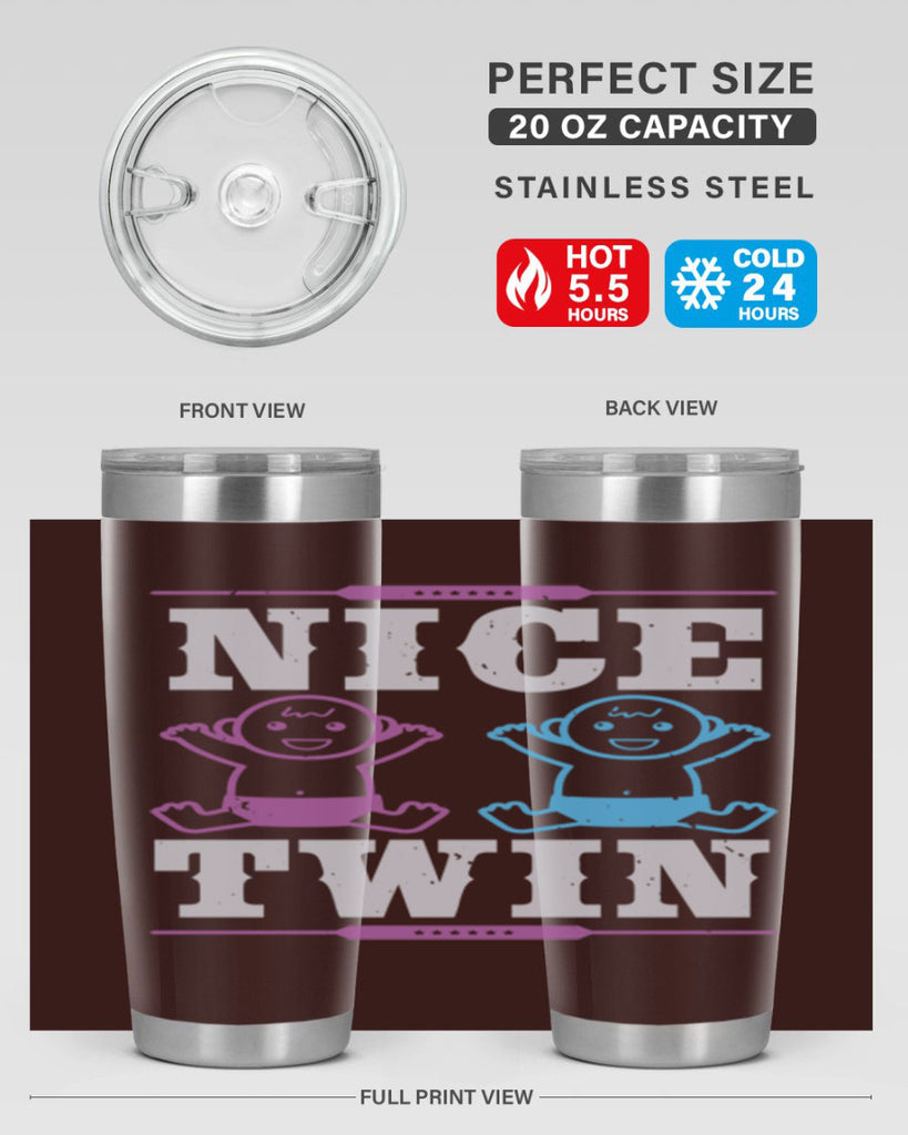 Nice Twin Style 26#- baby shower- tumbler