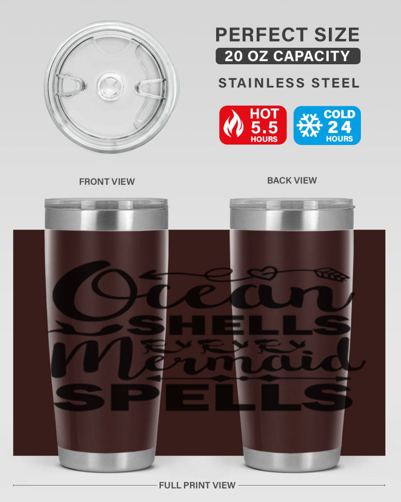 Ocean Shells Mermaid Spells 521#- mermaid- Tumbler