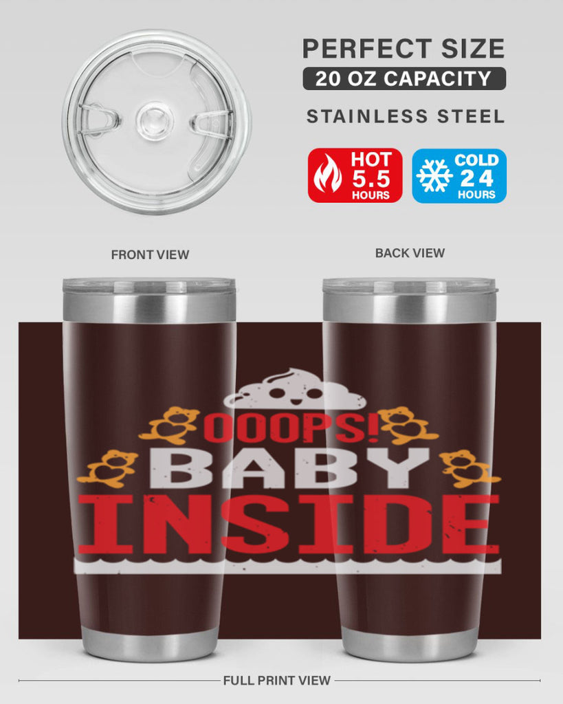 Ooops baby inside Style 24#- baby shower- tumbler