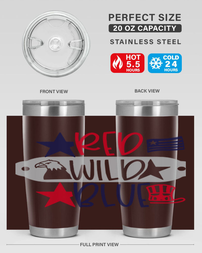 Red Wild Blue Style 171#- Fourt Of July- Tumbler