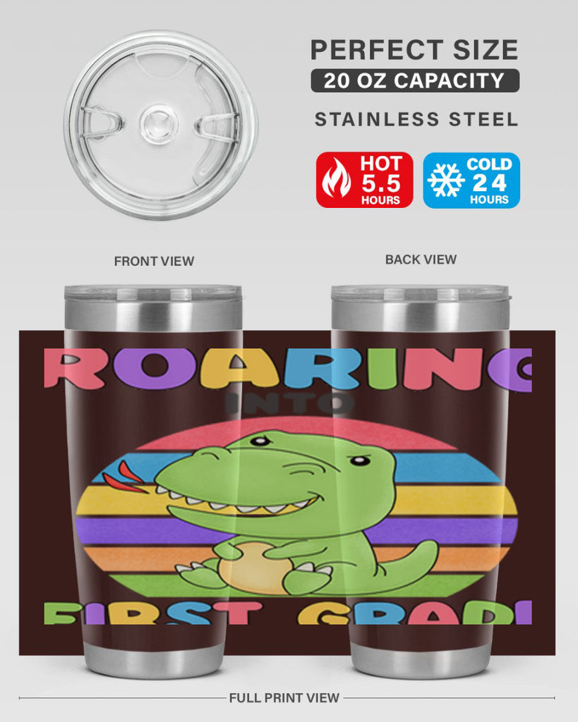 Roaring to 1st Grade Trex 2#- 1st grade- Tumbler