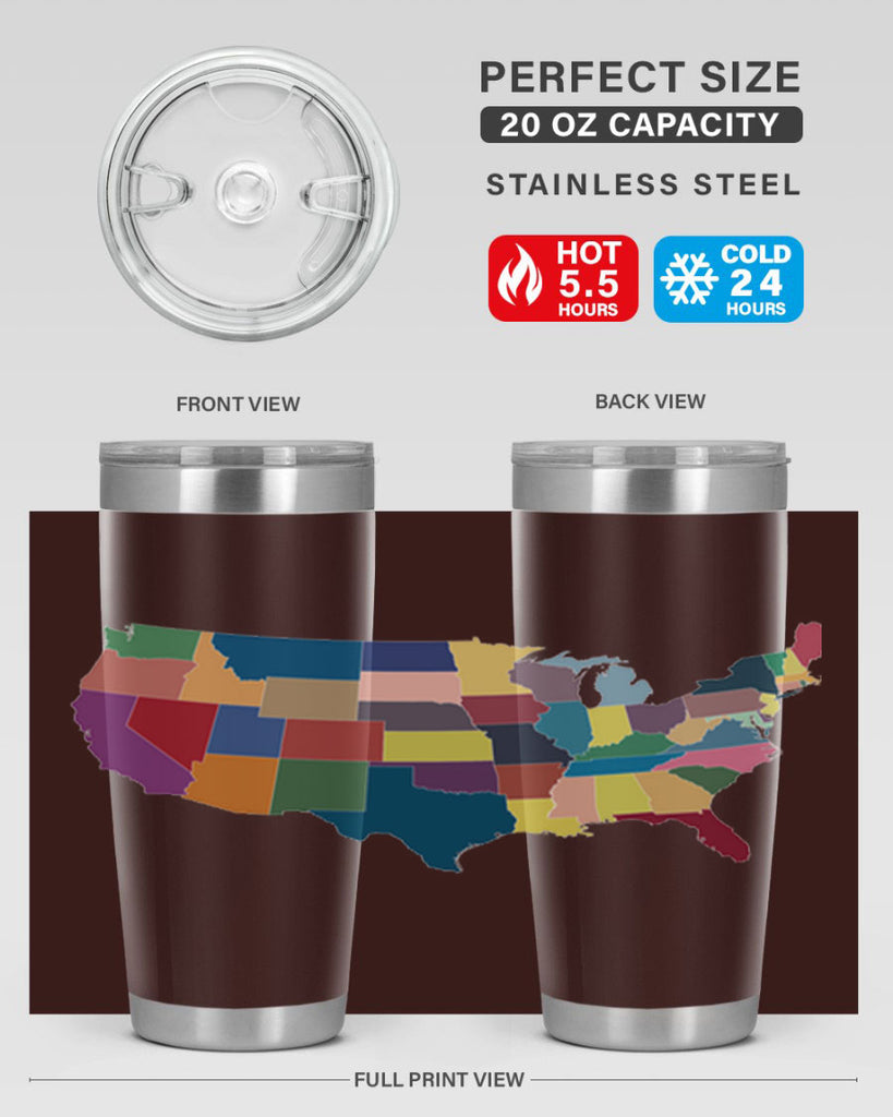Separate Color Map Style 73#- Fourt Of July- Tumbler