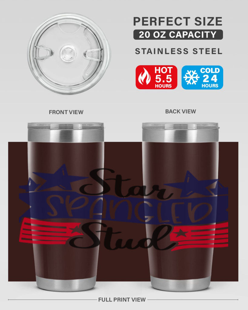 Star Spangled Stud Style 173#- Fourt Of July- Tumbler