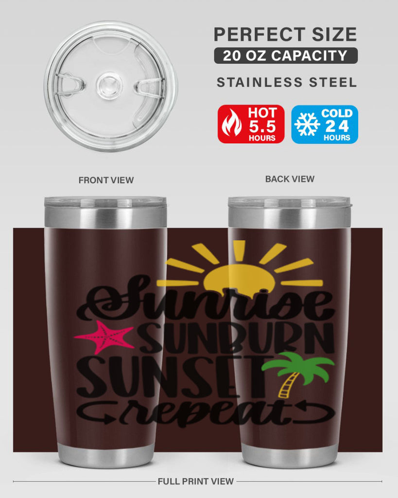 Sunrise Sunburn Sunset Repeat Style 16#- summer- Tumbler
