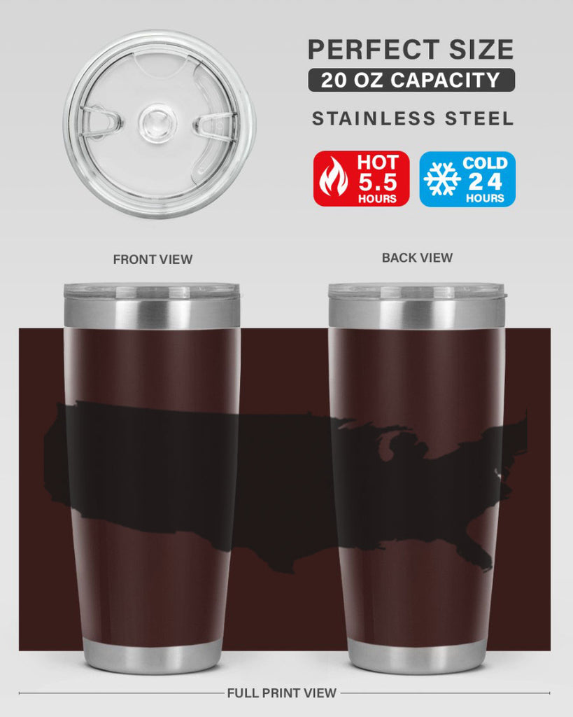 USA Solid Map Style 76#- Fourt Of July- Tumbler