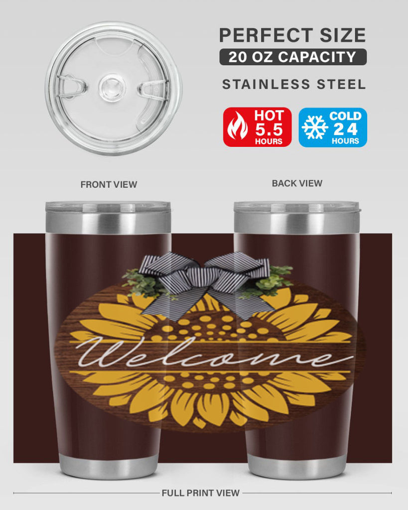 Welcome Sunflower Mockup584#- spring- Tumbler