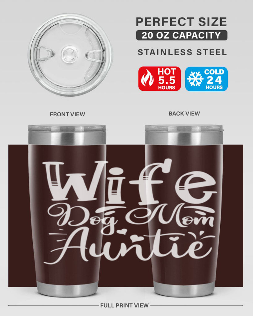Wife Dog Mom Auntie Style 7#- aunt- Tumbler